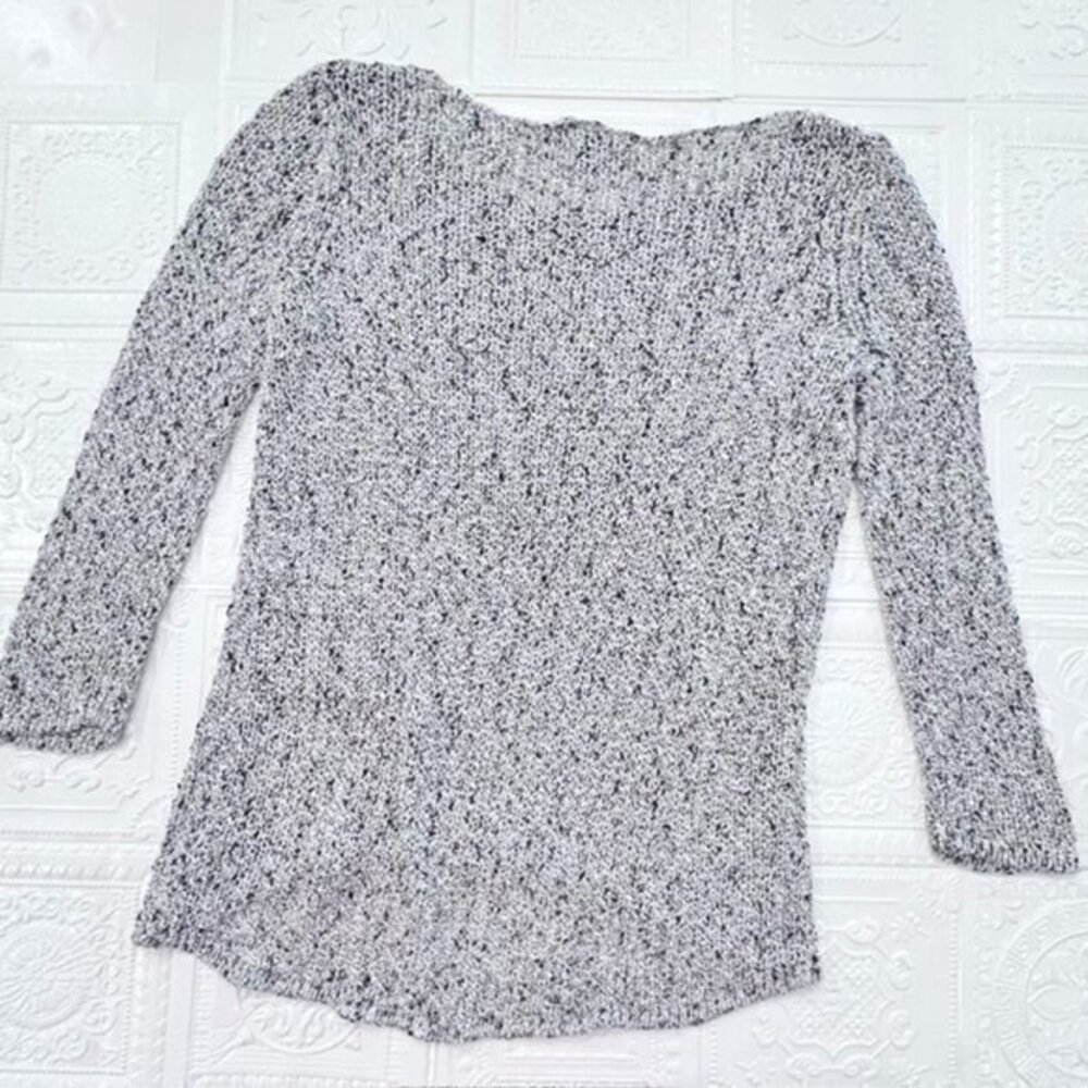 🛍️2 for $25 Sale🛍️ The Limited Open Knit Lightweight Sweater Small Black White - Picture 10 of 10